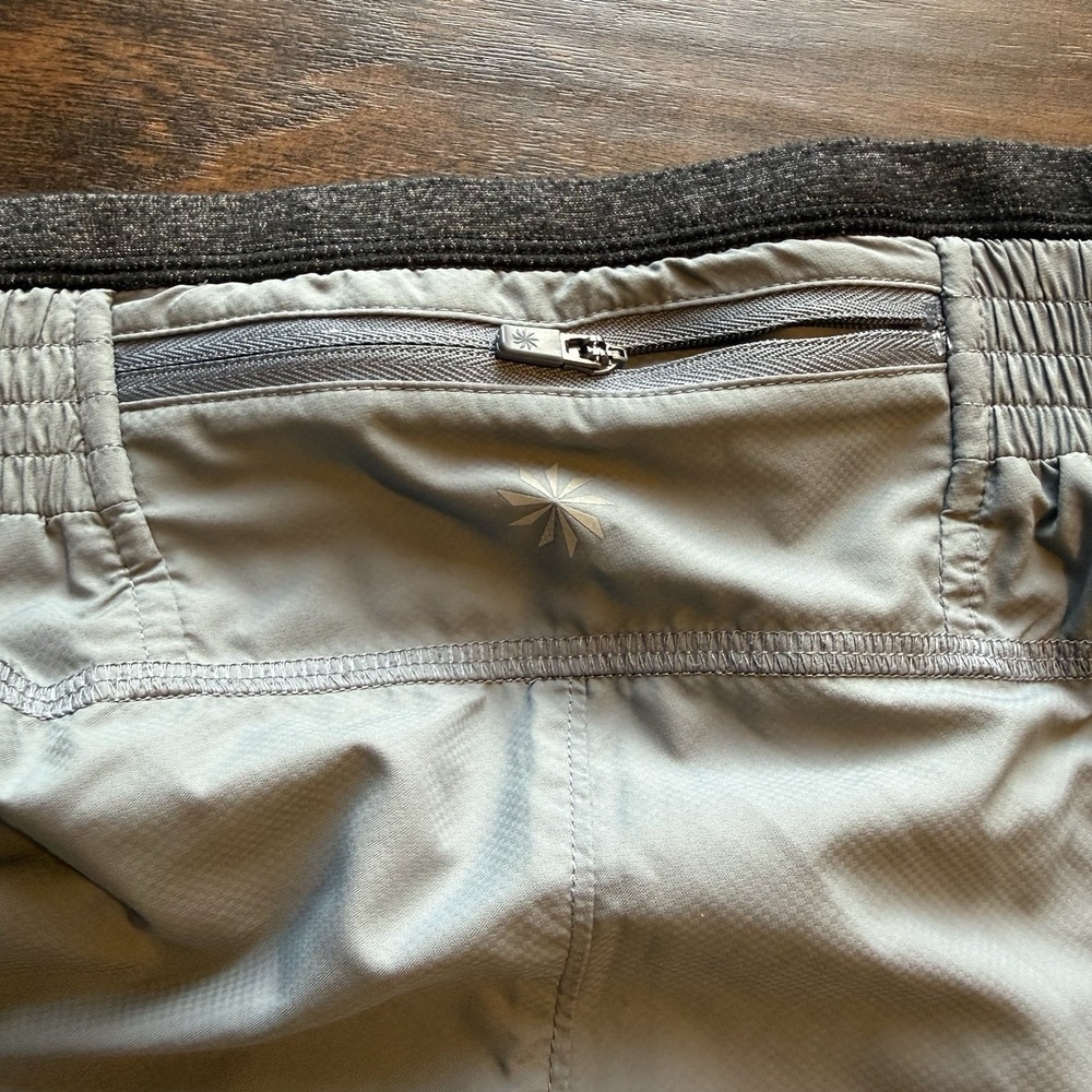 ATHLETA Skirted Leggings Gray Black Athletic Running Hiking XS Inside Pocket Zip - Picture 6 of 8